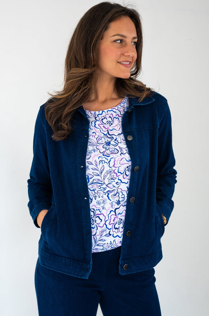 Dark Button Down Denim Jacket 