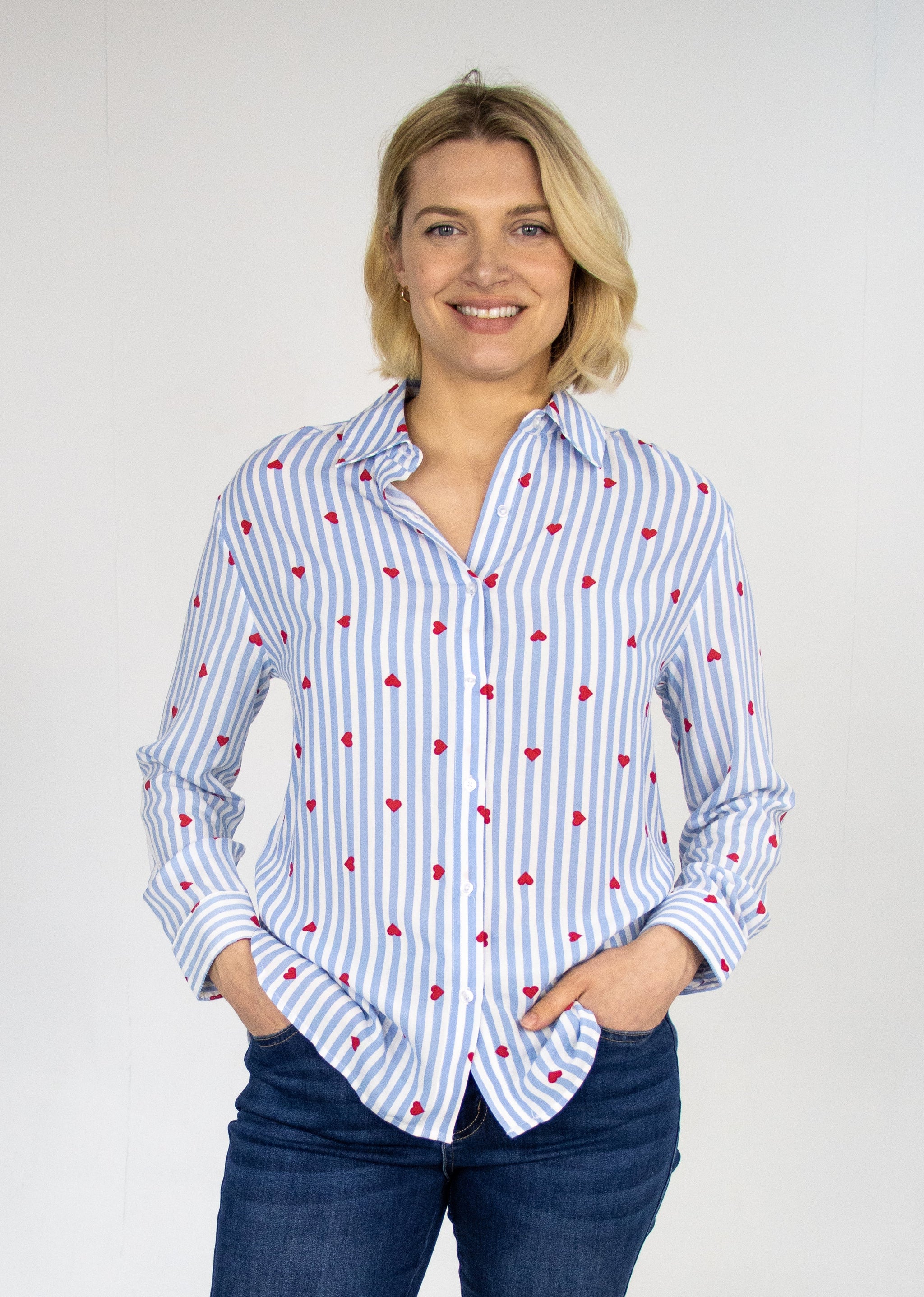 Celine Heart Button Up – Emily Daniels